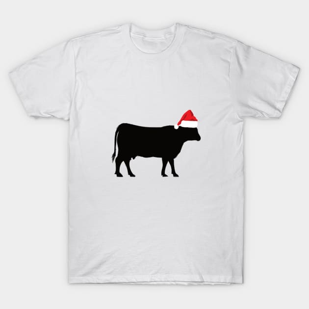 Cow Reindeer Hat Santa Christmas Lights T-Shirt by store anibar